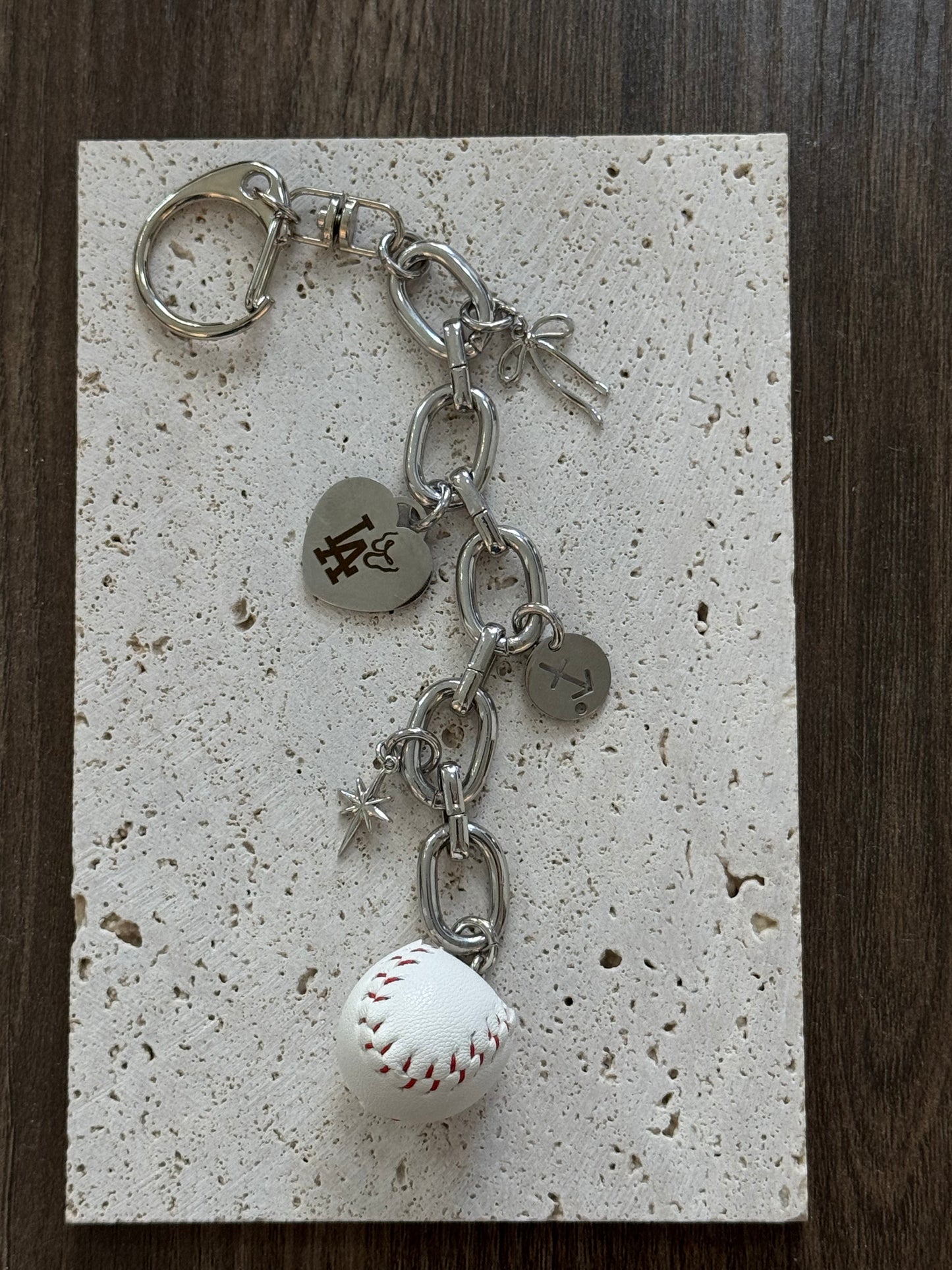 Game day engravable heart bag charm (Zodiac & bow)