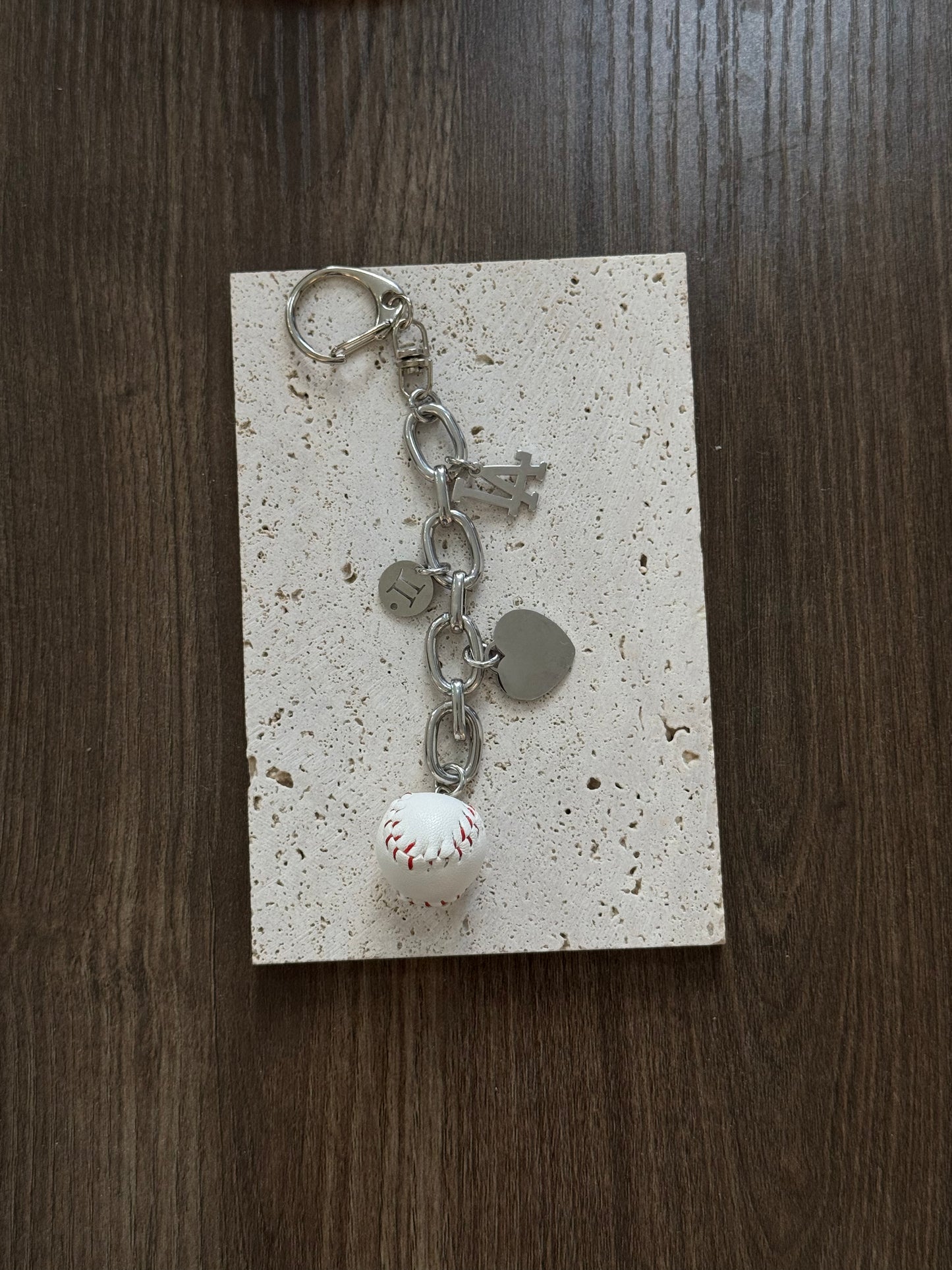 Game day engravable heart bag charm (Zodiac)