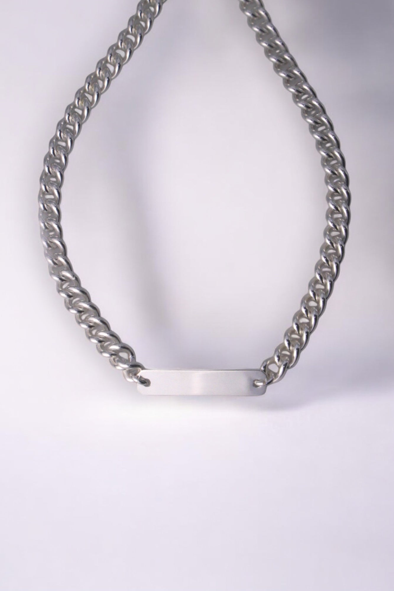 Sterling silver custom plaque thick bracelet