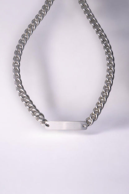 Sterling silver custom plaque thick bracelet